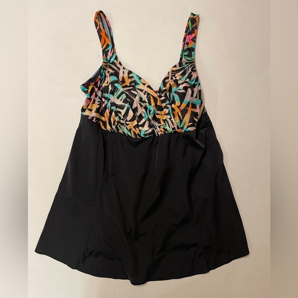 Inches Away Black & Multicolored One Piece Swimsuit Size 18 - Picture 7 of 7